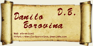 Danilo Borovina vizit kartica